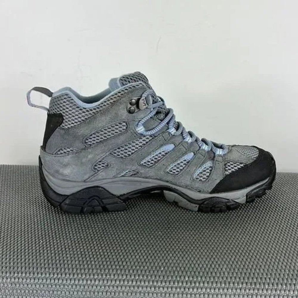 Merrell grey blue waterproof Moab athletic hiking boots women’s size 7.5
